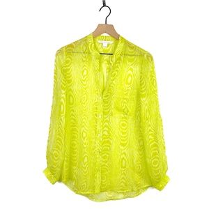 Diane Von Furstenberg silk Neon Yellow Blouse